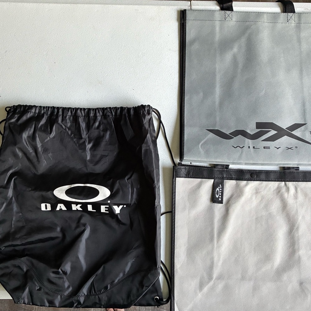 Oakley And Wiley X Reusable Tote Bags.  New.  Never Used
